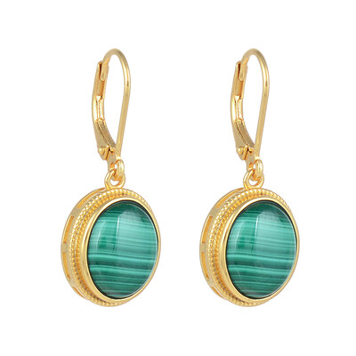 Boucles d'oreilles en argent et Malachite