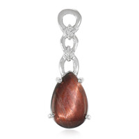 Pendentif en argent et Œil-de-tigre rouge