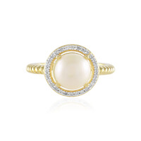 Bague en argent et Perle blanche de culture d'eau douce