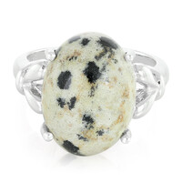 Bague en argent et Jaspe Dalmatien