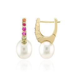 Boucles d'oreilles en or et Perle blanche des mers du sud (Michelle Albala)