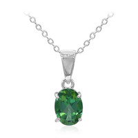 Collier en argent et Topaze vert papillon