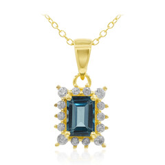Collier en argent et Topaze bleu de Londres