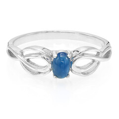 Bague pour homme en argent et Apatite bleu roi