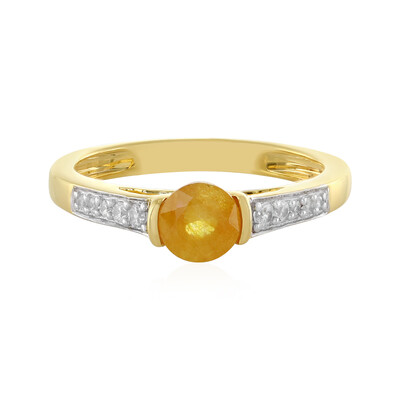 Bague en argent et Saphir jaune de Madagascar