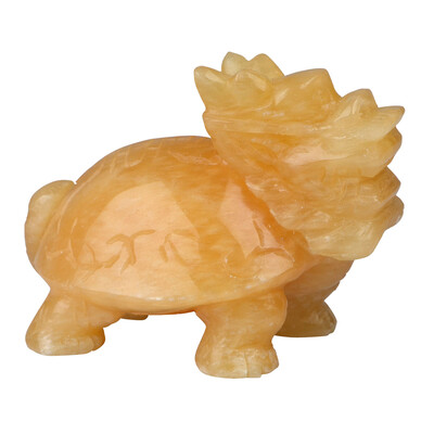 Figurine et Calcite Orange  (Lapis Vitalis)