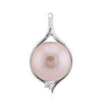 Pendentif en argent et Perle Ming de couleur pourpre (TPC)