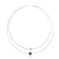 Collier ras du cou (Choker) en argent et Perle de culture de Tahiti (TPC)