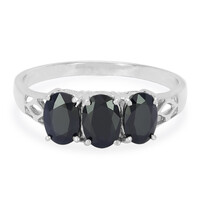 Bague en argent et Saphir bleu