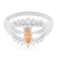 Bague en argent et Saphir Padparadscha