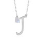 Collier en argent et Pierre de Lune arc-en-ciel