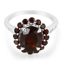 Bague en argent et Grenat du Mozambique