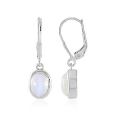 Boucles d'oreilles en argent et Pierre de Lune arc-en-ciel