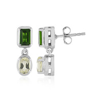 Boucles d'oreilles en argent et Diopside de Russie