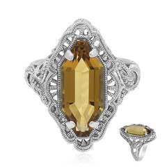 Bague en argent et Quartz cognac