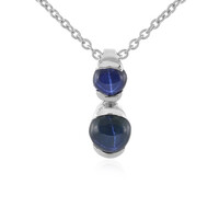 Collier en argent et Saphir étoilé bleu