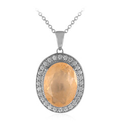 Collier en argent et Quartz pêche pastel