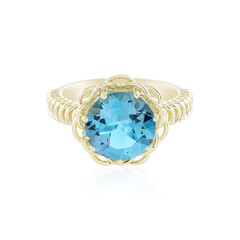 Bague en or et Topaze bleu Suisse (Ornaments by de Melo)
