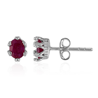 Boucles d'oreilles en argent et Rubis du Kenya