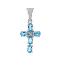 Pendentif en argent et Topaze bleu Suisse