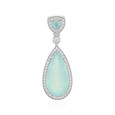 Pendentif en argent et Calcédoine d'eau