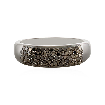 Bague en argent et Diamant noir