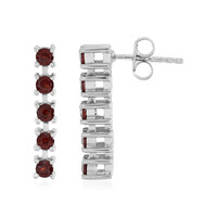 Boucles d'oreilles en argent et Grenat du Mozambique