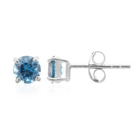 Boucles d'oreilles en argent et Topaze bleu de Londres