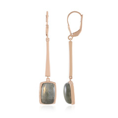 Boucles d'oreilles en argent et Labradorite cuivrée de Maniry (KM by Juwelo)