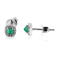 Boucles d'oreilles en argent et Emeraude de Colombie