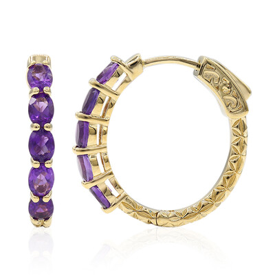 Boucles d'oreilles en argent et Améthyste de Zambie