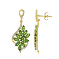 Boucles d'oreilles en argent et Diopside de Russie