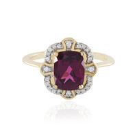 Bague en or et Grenat magenta