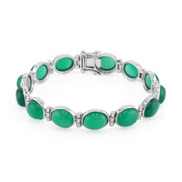 Bracelet en argent et Onyx vert