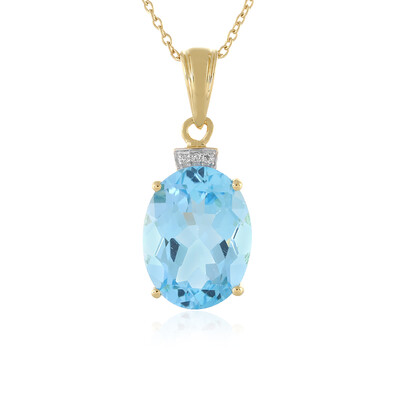 Collier en argent et Topaze bleu ciel