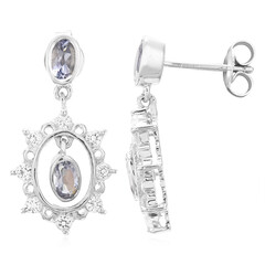 Boucles d'oreilles en argent et Iolite de Madagascar