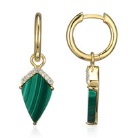Boucles d'oreilles en argent et Malachite
