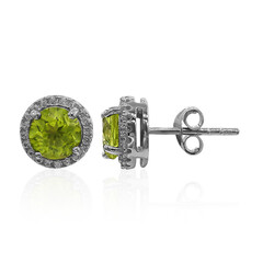 Boucles d'oreilles en argent et Péridot de Birmanie