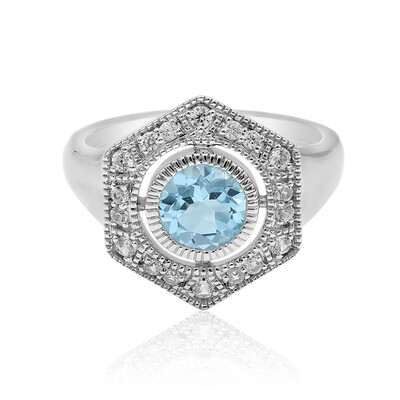 Bague en argent et Topaze bleu ciel