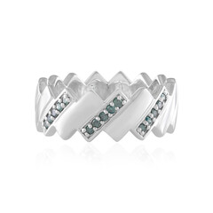 Bague en argent et Diamant bleu I2