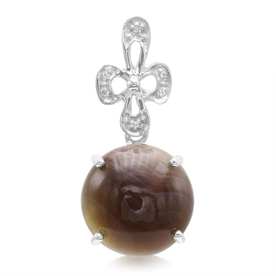 Pendentif en argent et Agate du Botswana