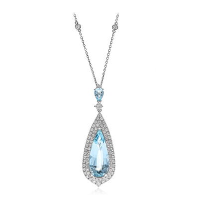 Collier en or et Aigue-Marine du Brésil AAA (CIRARI)
