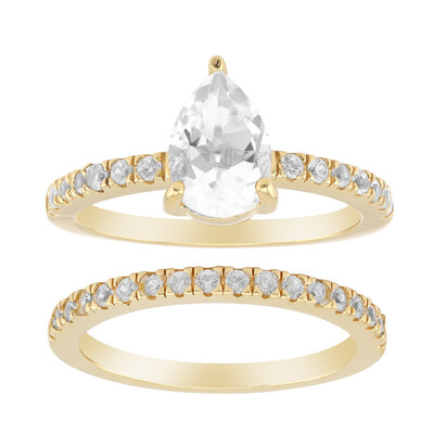 Bague en argent et Topaze blanche