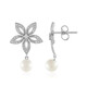 Boucles d'oreilles en argent et Perle blanche de culture d'eau douce