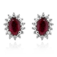 Boucles d'oreilles en argent et Rubis de Madagascar