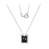 Collier en argent et Agate noire