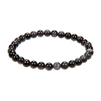 Bracelet et Obsidienne argentée