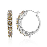 Boucles d'oreilles en argent et Quartz jaune mystique