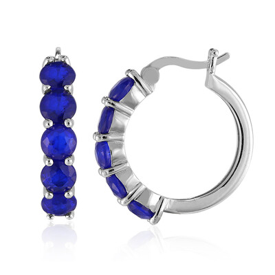 Boucles d'oreilles en argent et Spinelle bleu roi