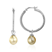 Boucles d'oreilles en argent et Perle dorée des mers du Sud Kabira (TPC)
